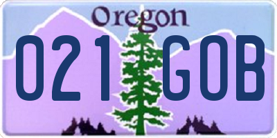 OR license plate 021GOB