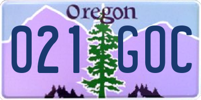 OR license plate 021GOC