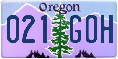 OR license plate 021GOH