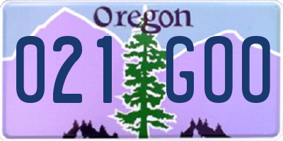 OR license plate 021GOO