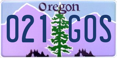 OR license plate 021GOS