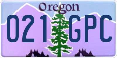 OR license plate 021GPC