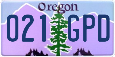 OR license plate 021GPD