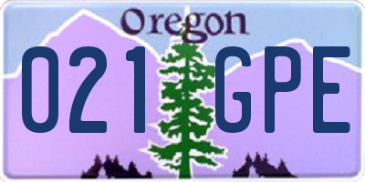 OR license plate 021GPE