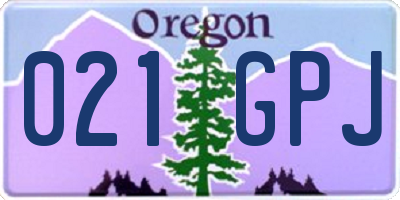 OR license plate 021GPJ