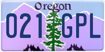 OR license plate 021GPL