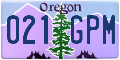 OR license plate 021GPM