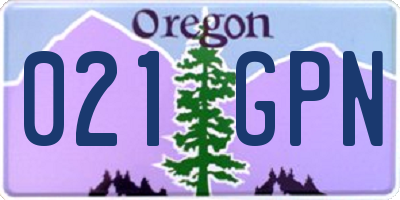 OR license plate 021GPN