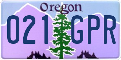 OR license plate 021GPR