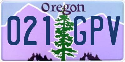 OR license plate 021GPV