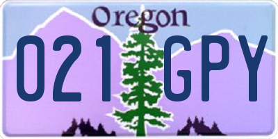 OR license plate 021GPY