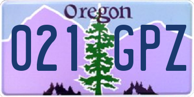 OR license plate 021GPZ