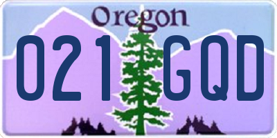 OR license plate 021GQD