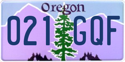 OR license plate 021GQF