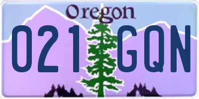 OR license plate 021GQN