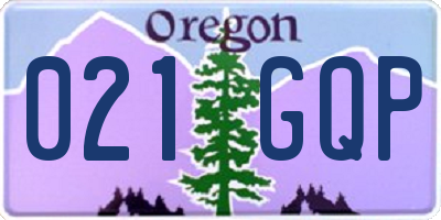 OR license plate 021GQP