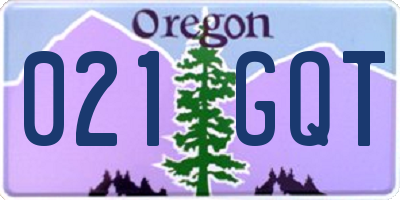 OR license plate 021GQT