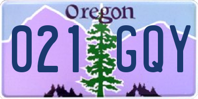 OR license plate 021GQY