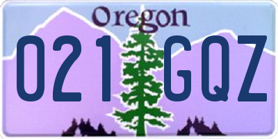 OR license plate 021GQZ
