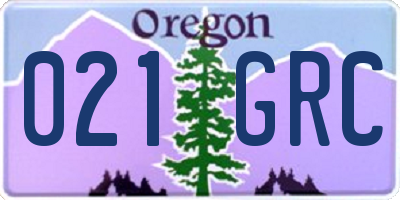 OR license plate 021GRC