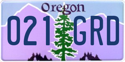 OR license plate 021GRD