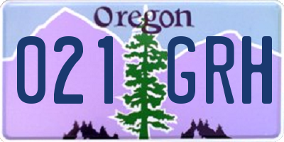 OR license plate 021GRH