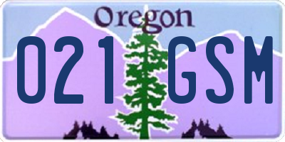 OR license plate 021GSM