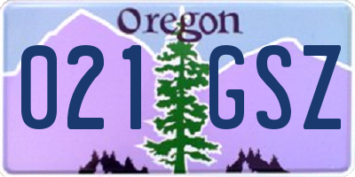 OR license plate 021GSZ