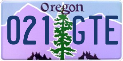 OR license plate 021GTE