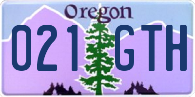 OR license plate 021GTH