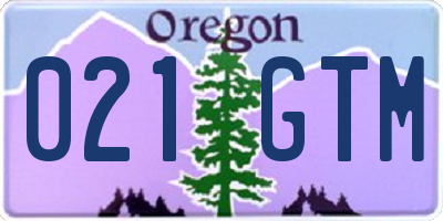 OR license plate 021GTM