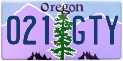 OR license plate 021GTY