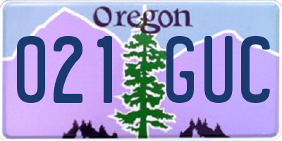 OR license plate 021GUC