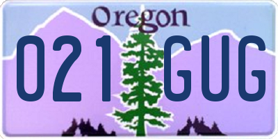 OR license plate 021GUG