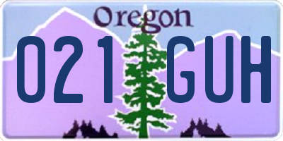OR license plate 021GUH