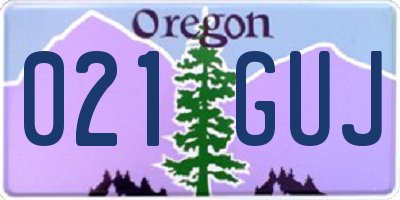 OR license plate 021GUJ