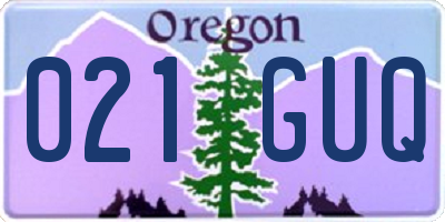 OR license plate 021GUQ