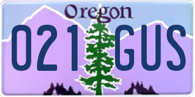 OR license plate 021GUS