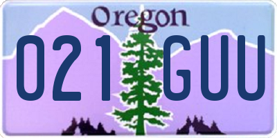 OR license plate 021GUU