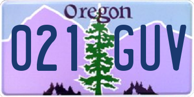 OR license plate 021GUV