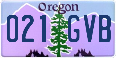 OR license plate 021GVB
