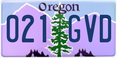 OR license plate 021GVD