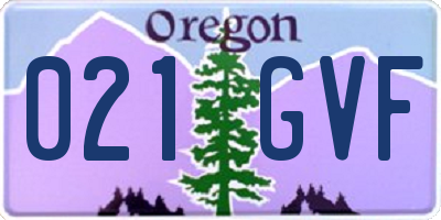 OR license plate 021GVF