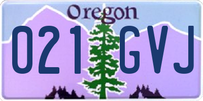 OR license plate 021GVJ