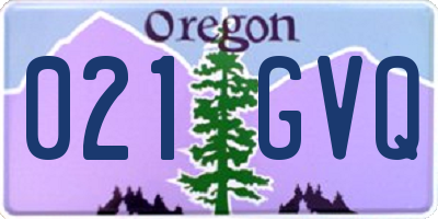 OR license plate 021GVQ
