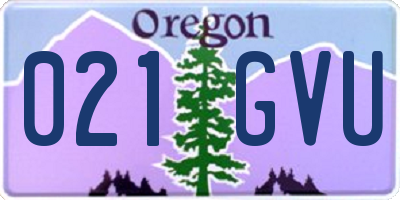 OR license plate 021GVU