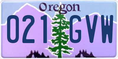 OR license plate 021GVW