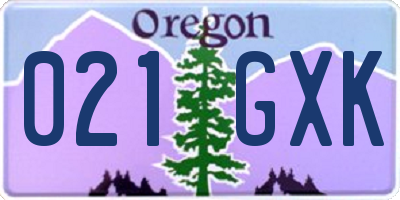 OR license plate 021GXK
