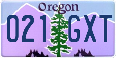 OR license plate 021GXT