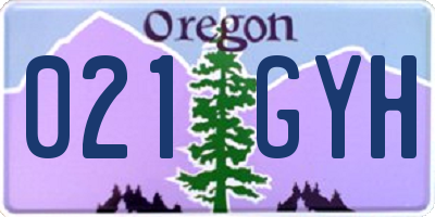 OR license plate 021GYH